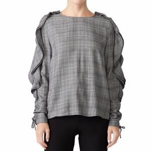 Petersyn Plaid Saint Long Sleeve top gray - XS